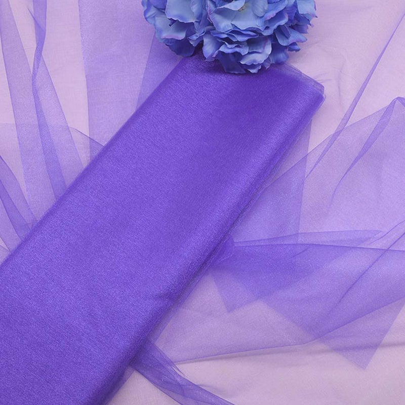 Anteer Crystal Organza Tulle Sheer Fabric Backdrop Curtains for Wedding Baby Shower Birthday Party Event Decor, 19â€ by 30 Yard (Purple) - Image 2